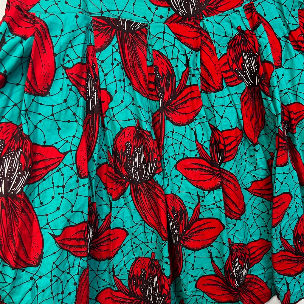Handmade Turquoise Fit and Flare Skirt - Fits 20/22