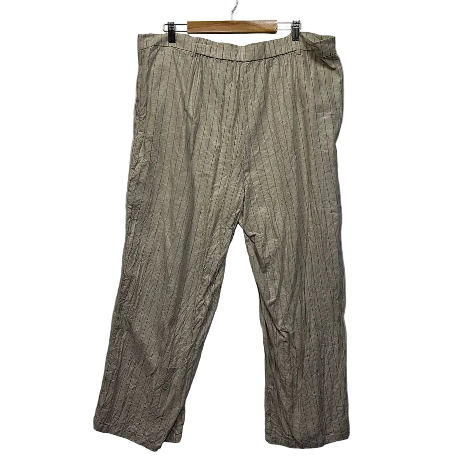 Suzanne Grae Beige Plus Size Linen Pants - Size 20