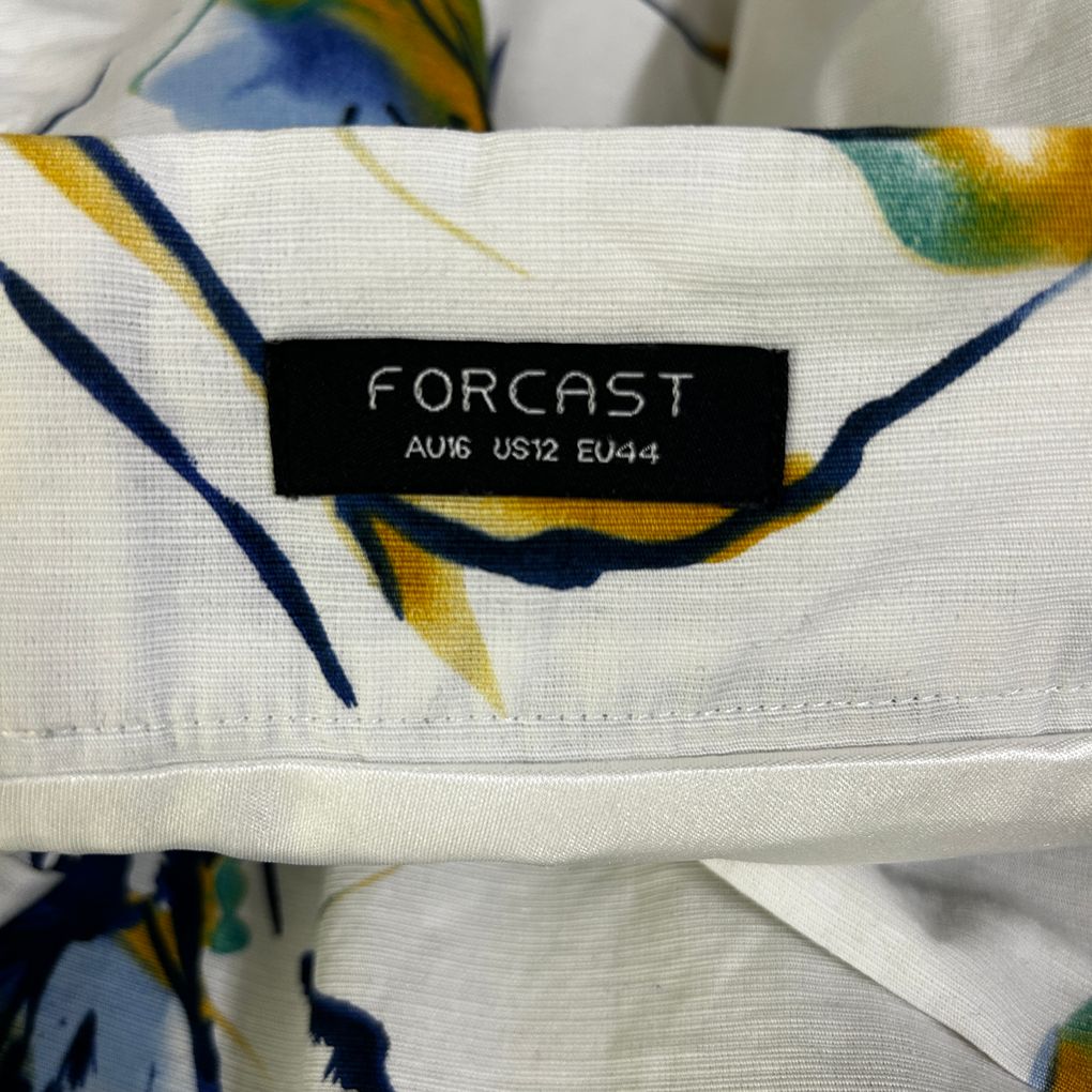 Forcast White Floral Cotton Skirt - Size 16