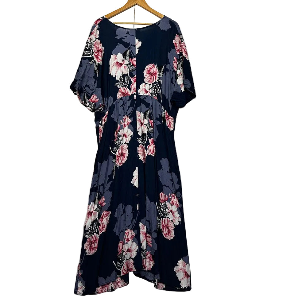 Autograph Navy Floral Dress - Size 20