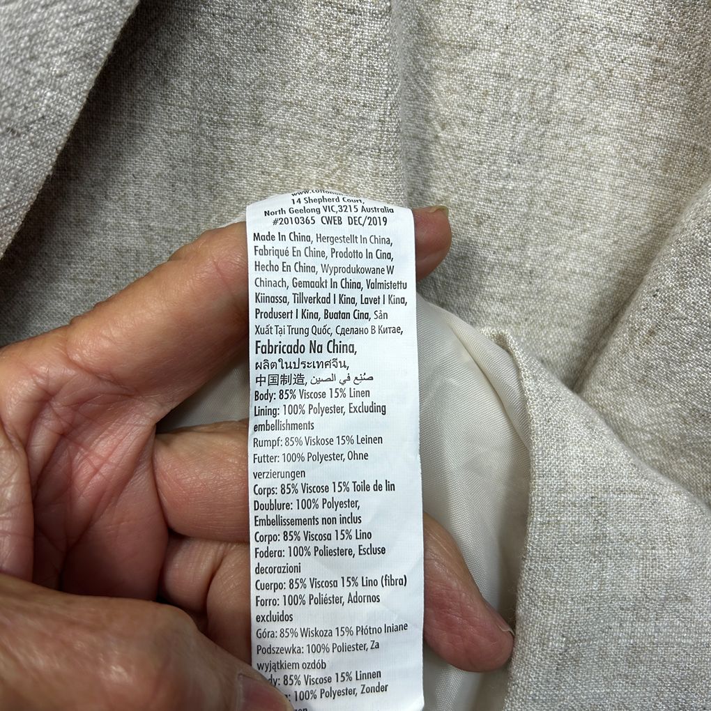 Cotton On Beige Linen Blazer - Size 14