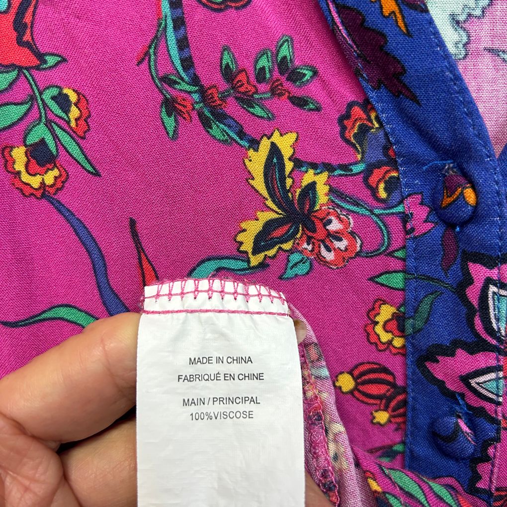 Rockmans Pink Floral Blouse - Size 16
