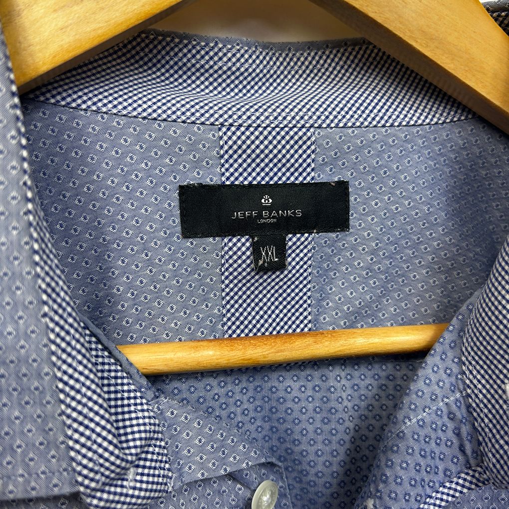 Jeff Banks Blue Cotton Mens Shirt - Size XXL