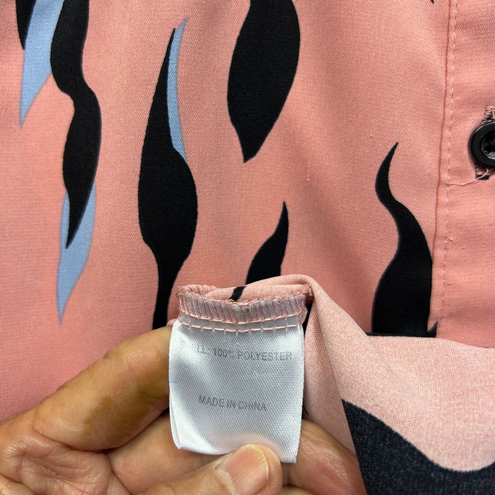 Curvaceous Pink Print Plus Size Shirt - Size M/18