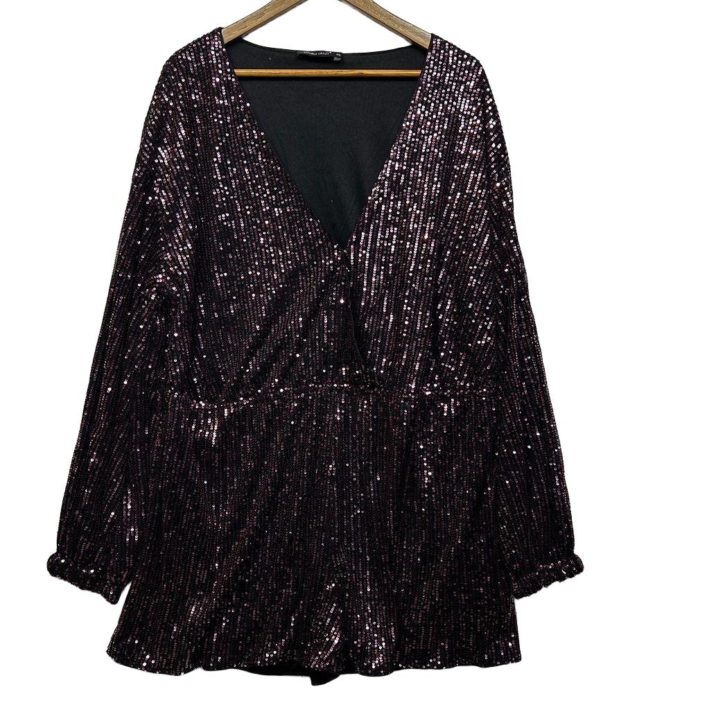 Double Crazy Sequin Dress - Size 4XL