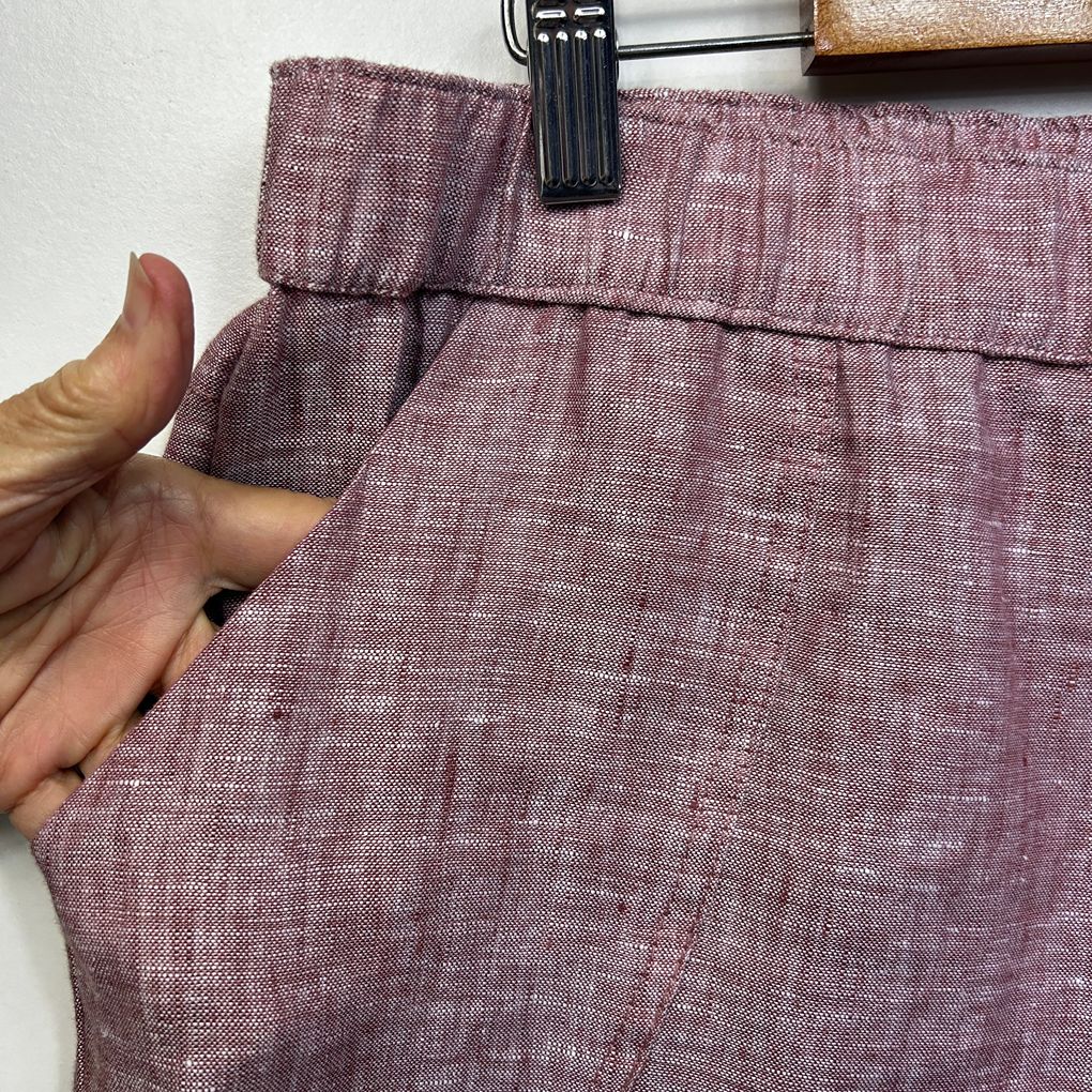Black Pepper Dusty Pink Linen Pants - Size 18