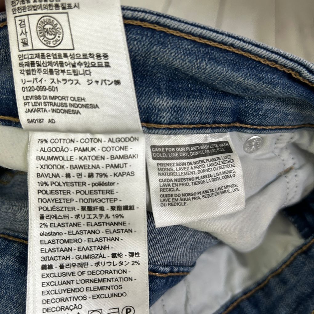 Levi's Blue Distressed Boyfriend Jeans - Size 22W