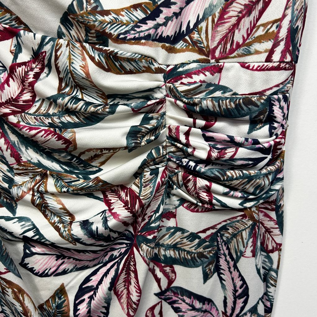 Diana Ferrari White Tropical Print Dress - Size 16