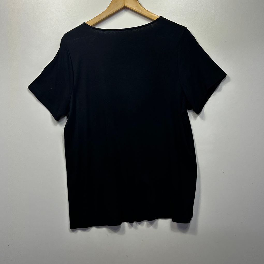 Autograph Black Plus Size Cotton T-Shirt - Size 20