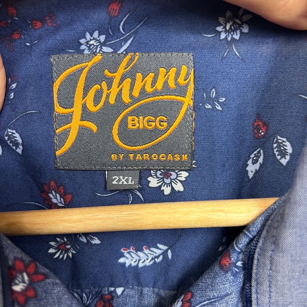 Johnny Bigg Navy Short Sleeve Cotton Mens Shirt - Size 2XL