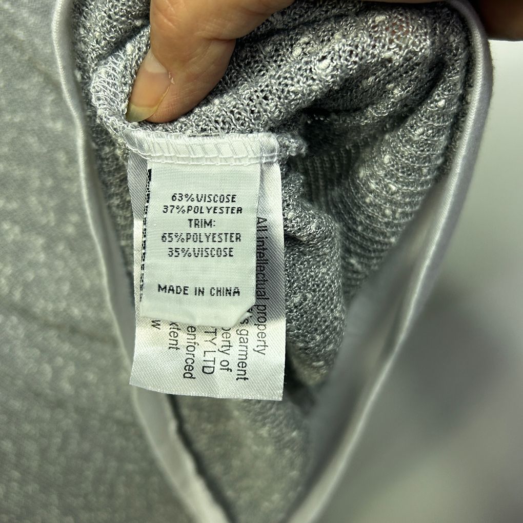 Taking Shape Grey Textured Top - Size 18
