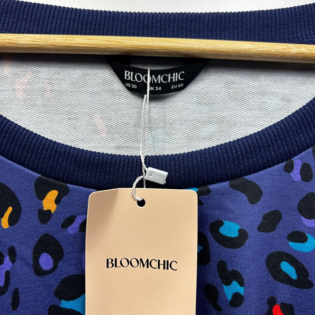 Bloomchic Navy Plus Size Cotton Sweatshirt Jumper - Size 30-34