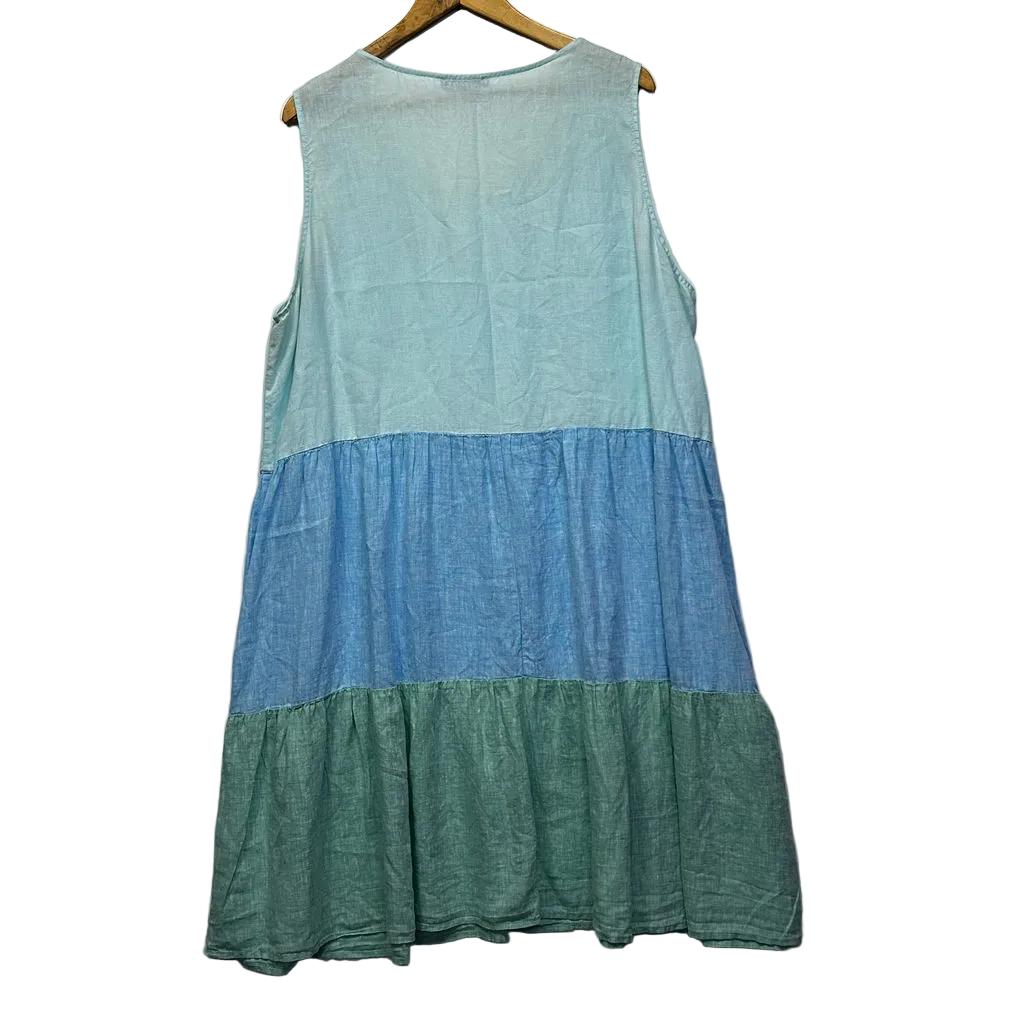 Hammock & Vine Multicoloured Linen Sleeveless Dress - Size 18