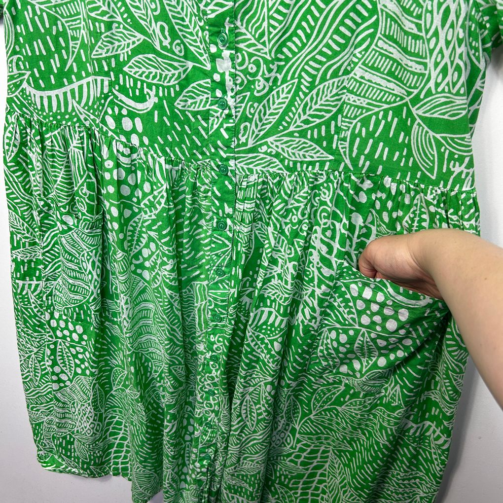 Handmade Green Tiered Dress - Size 18/20?