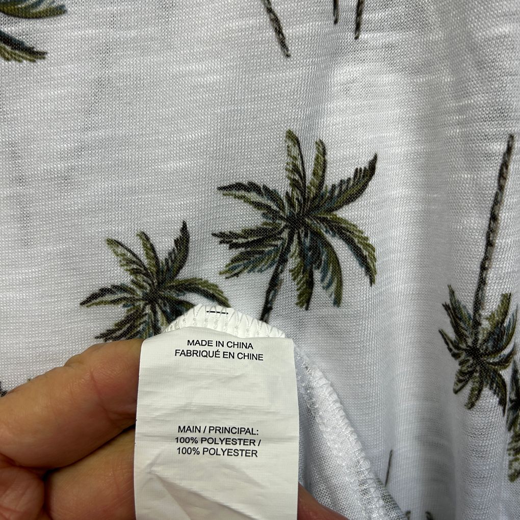 Beme White Palm Print Top - Size 20/L