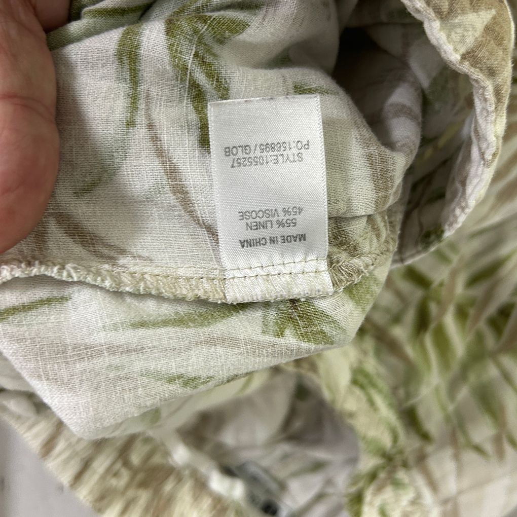 Rockmans Cream Leaf Linen Pants - Size 18