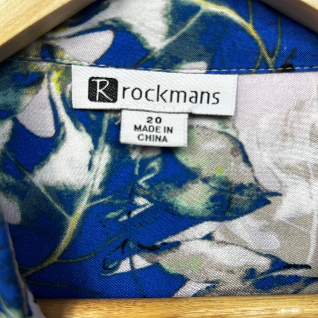 Rockmans Blue Floral Shirt - Size 20
