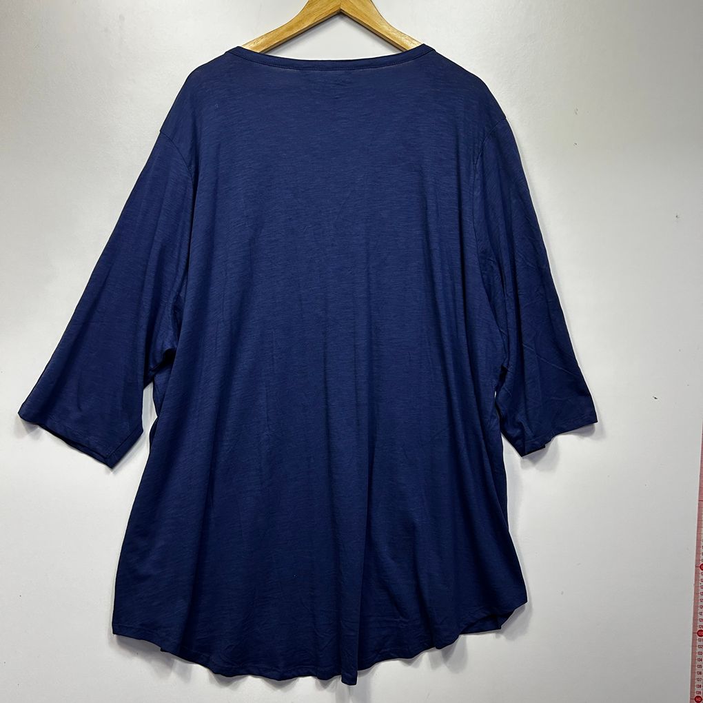 Yours Navy Cotton Top - Size 30-32
