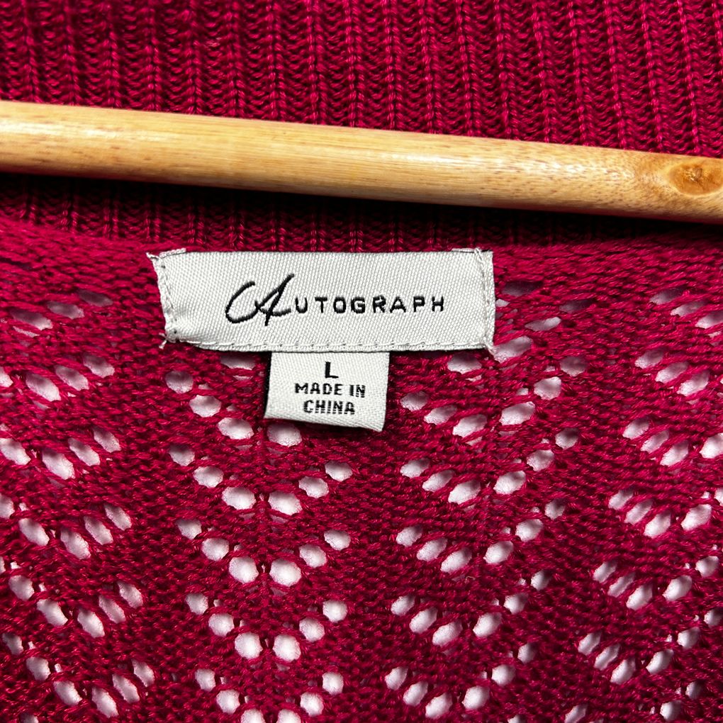Autograph Red Plus Size Knit Cardigan - Size L/20