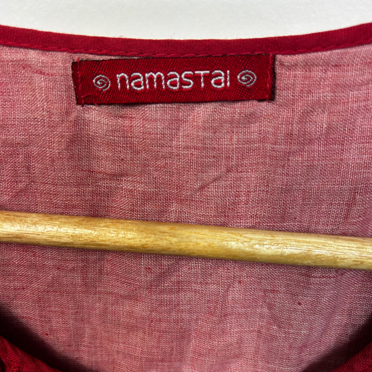 Namastai Red Cotton Sleeveless Layered Dress - One Size