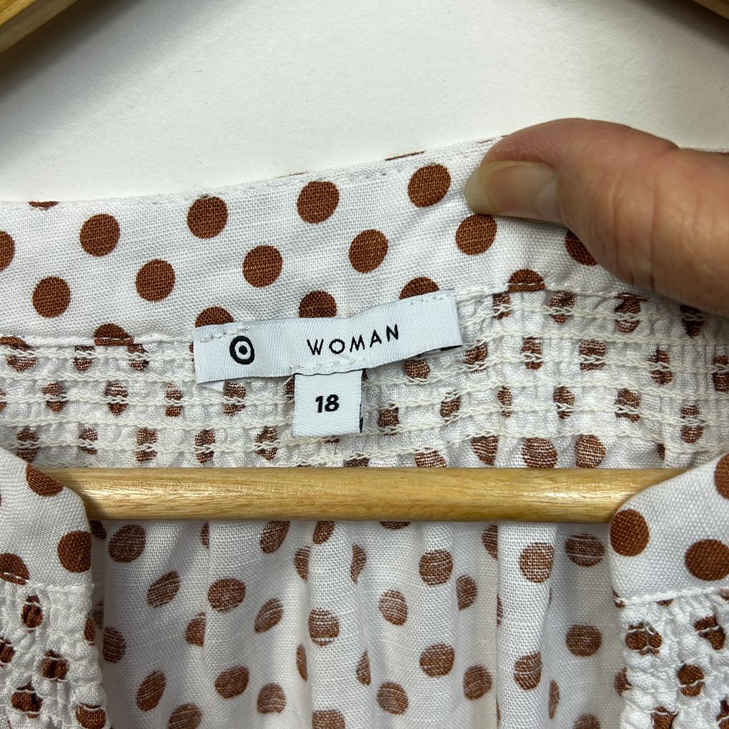 Target White Plus Size Polka Dot Top - Size 18