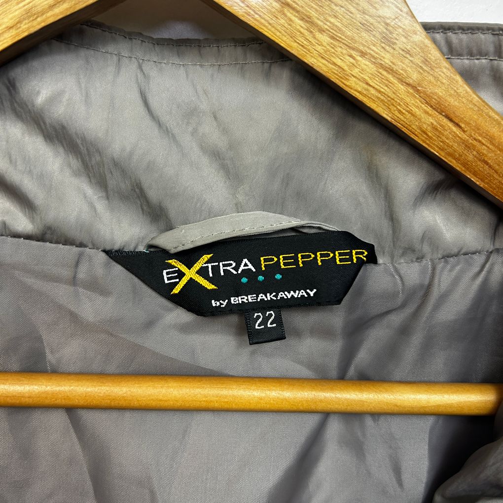 Black Pepper Grey Windbreaker Jacket - Size 22 (fault - mark)