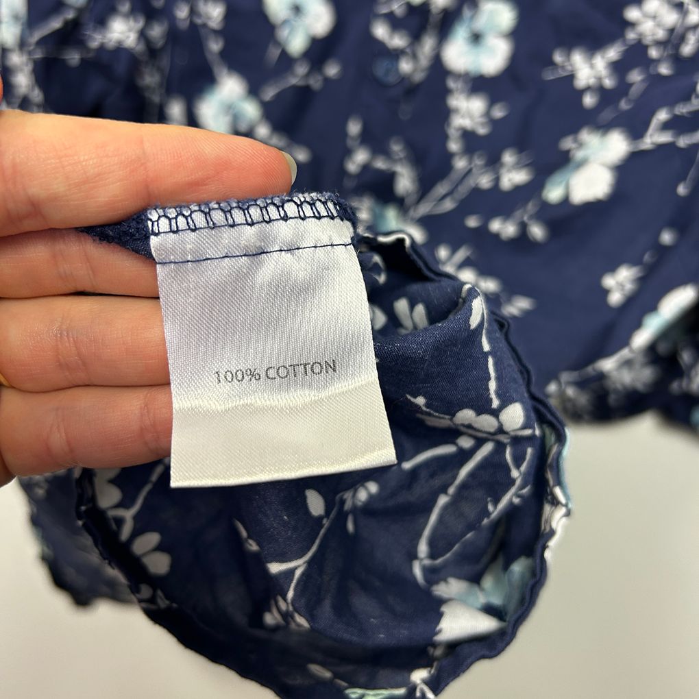 Millers Navy Floral Plus Size Cotton Shirt - Size 22