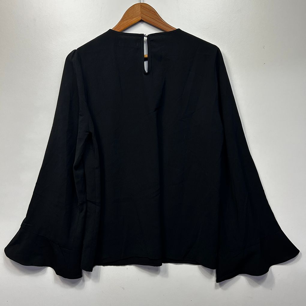 Divine Avenue Black Bell Sleeve Top - Size 16