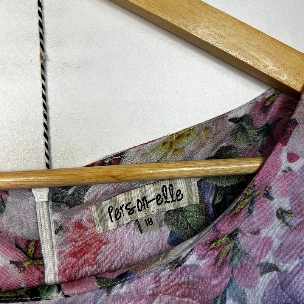 Person-elle Pink Floral Plus Size Dress - Size 18