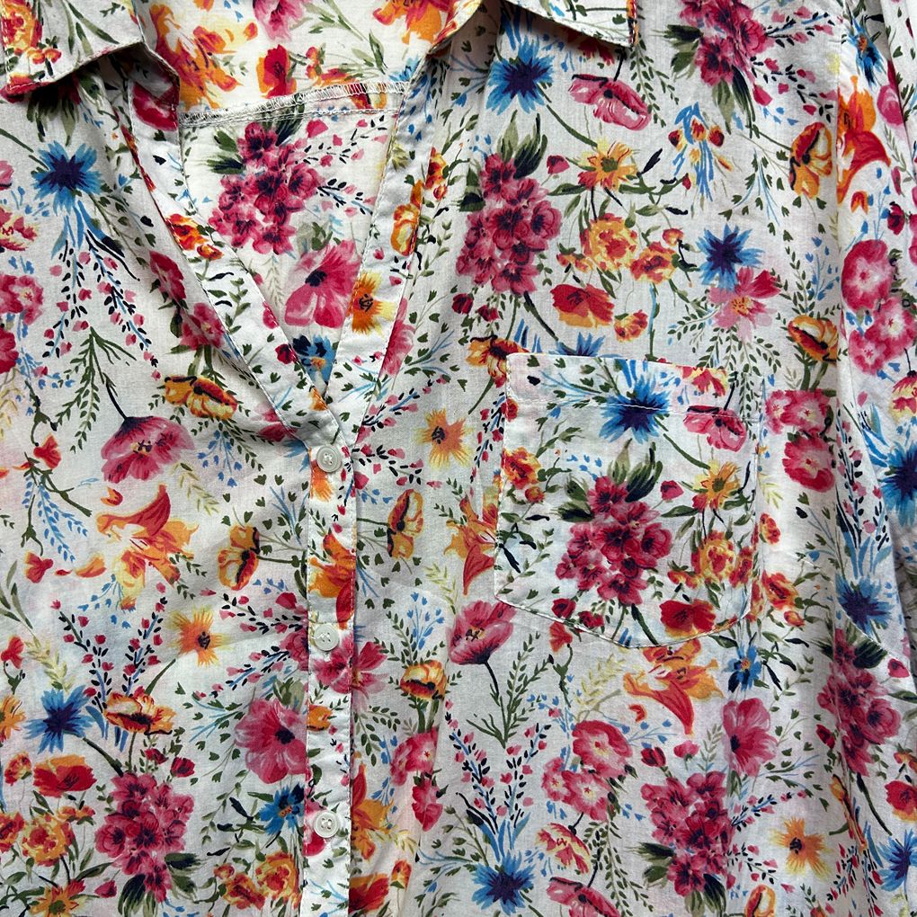 Millers White Floral Plus Size Cotton Shirt - Size 20