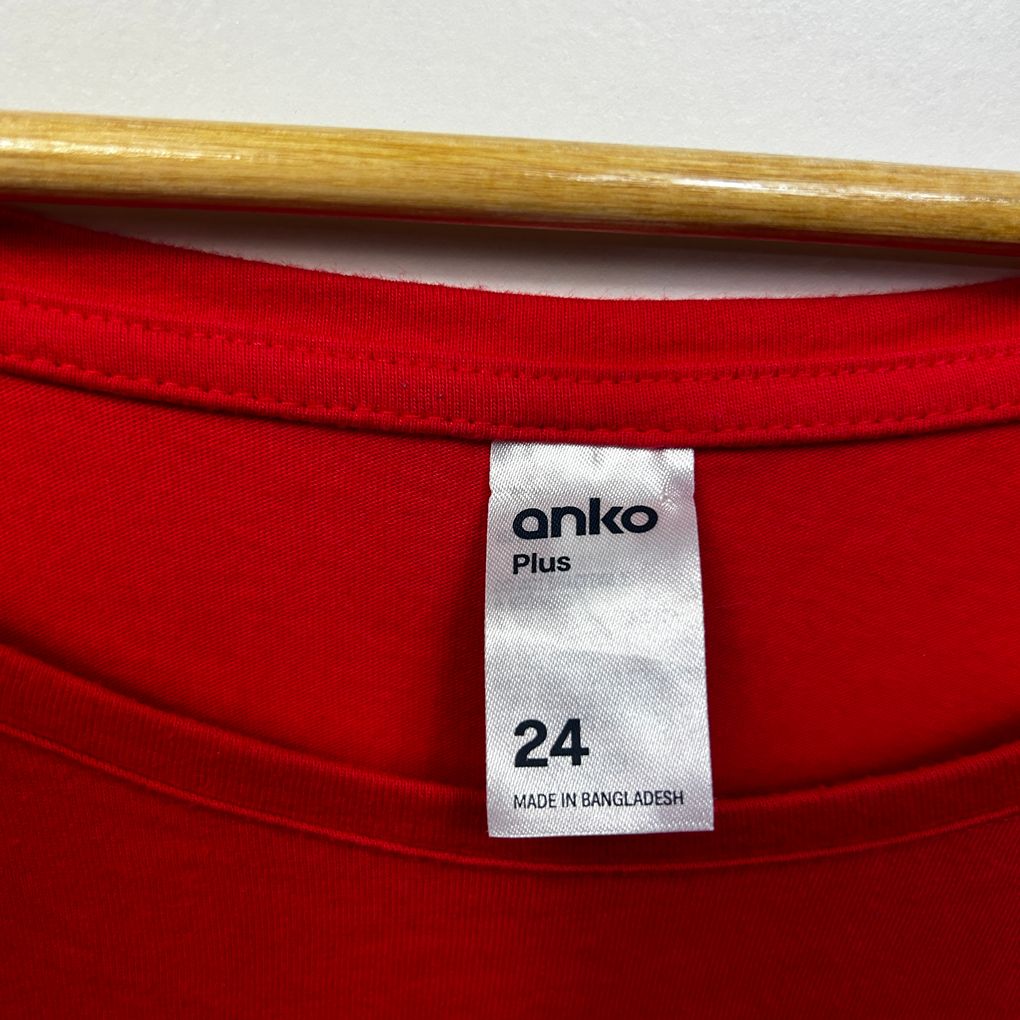 Anko Red Plus Size Christmas Cotton Tee - Size 24