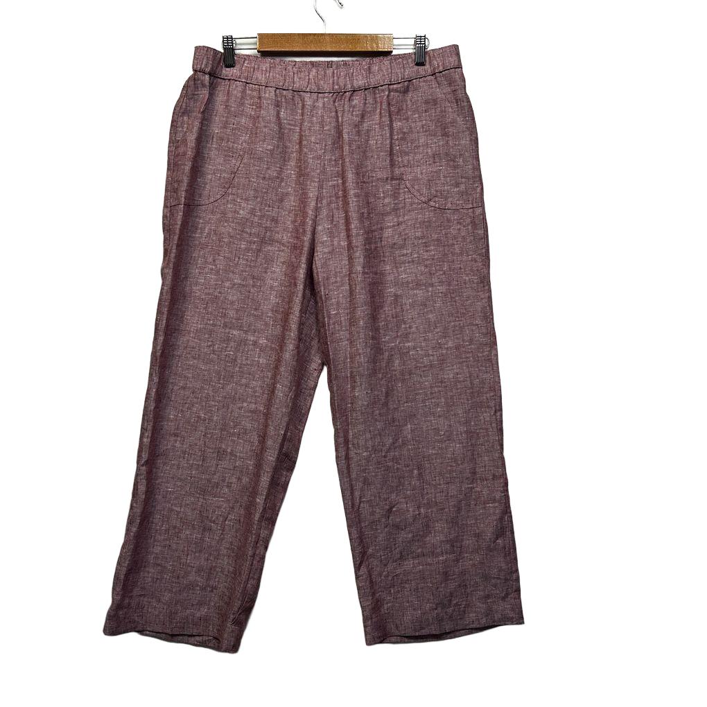 Black Pepper Dusty Pink Linen Pants - Size 18