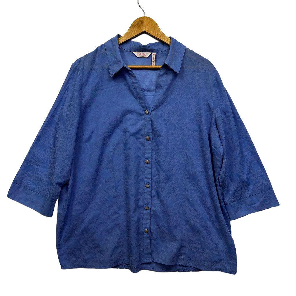 Millers Blue Cotton Shirt - Size 16