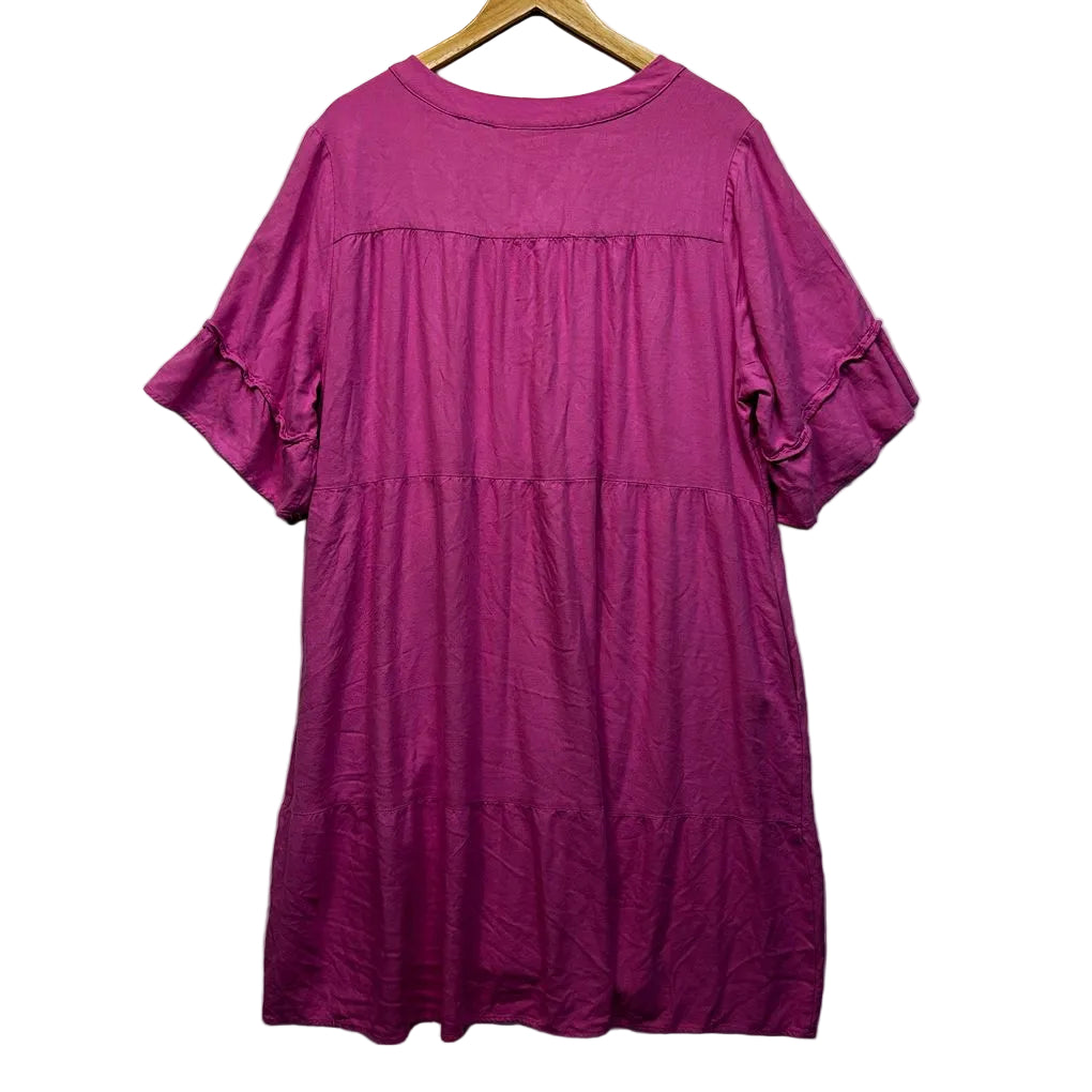 Millers Pink Linen Dress - Size 20