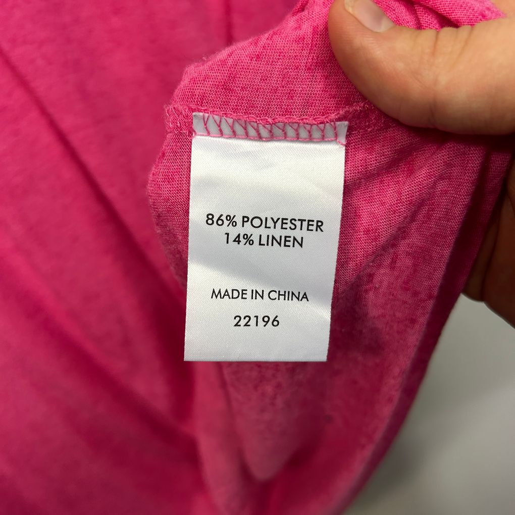 Suzanne Grae Pink Plus Size Linen Top - Size 3XL