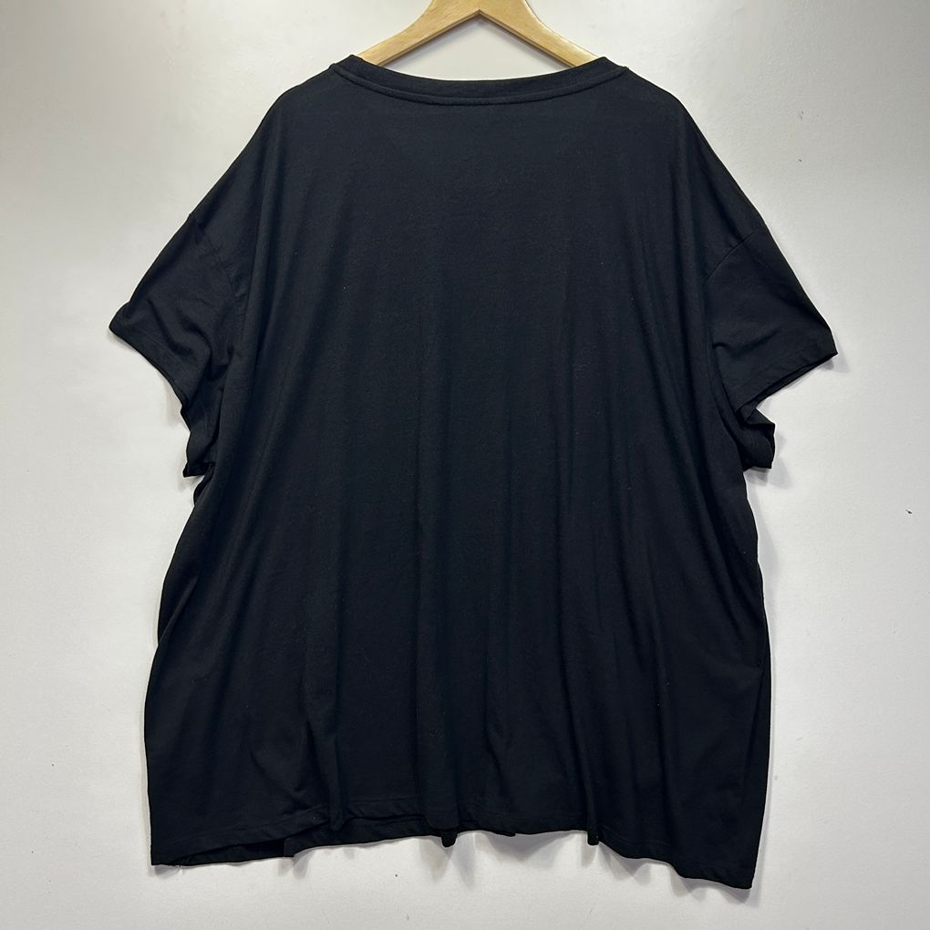 Yours Black Plus Size Cotton Graphic T-Shirt - Size UK 30-32