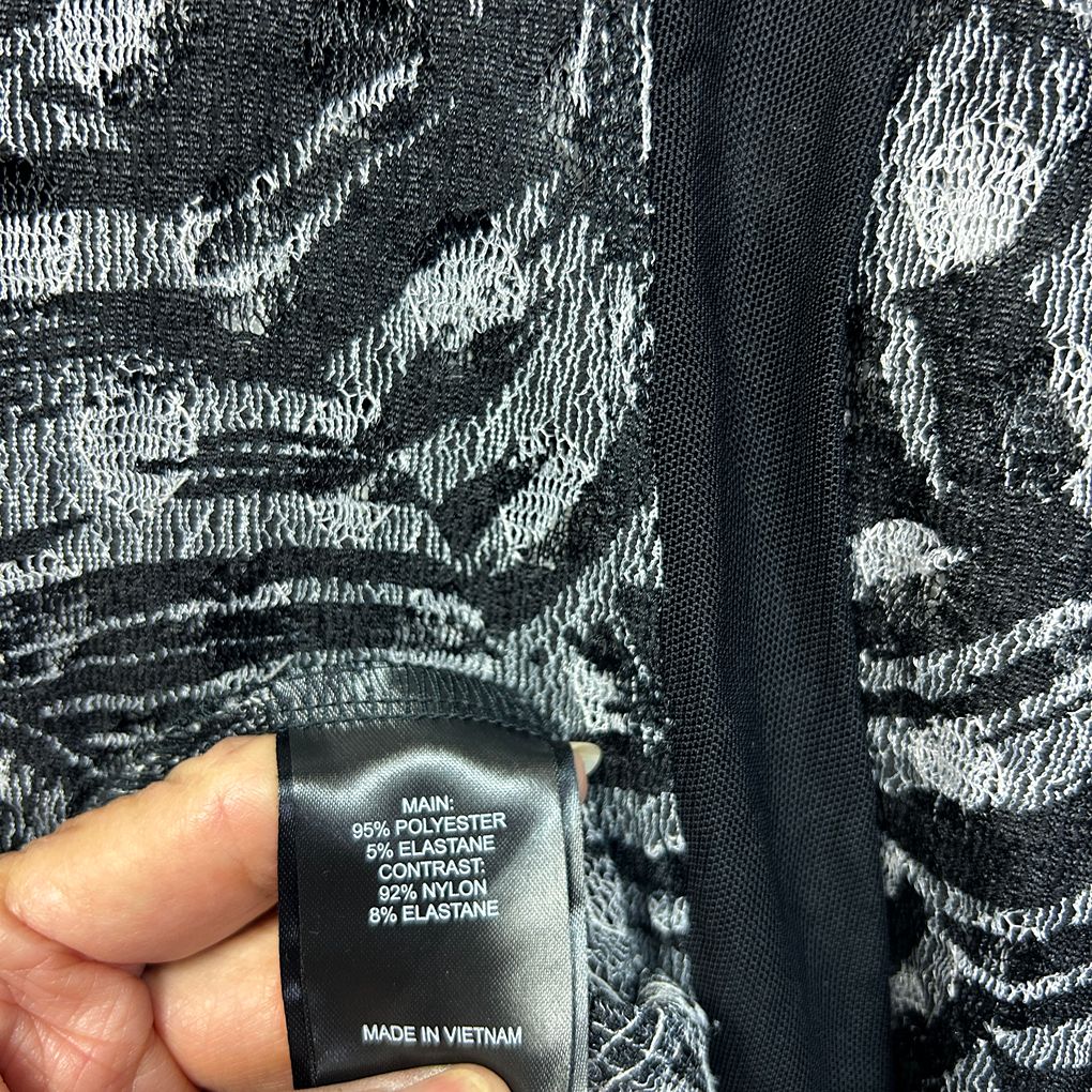 Taking Shape Black Lace Tunic Top  - Size XXS/12