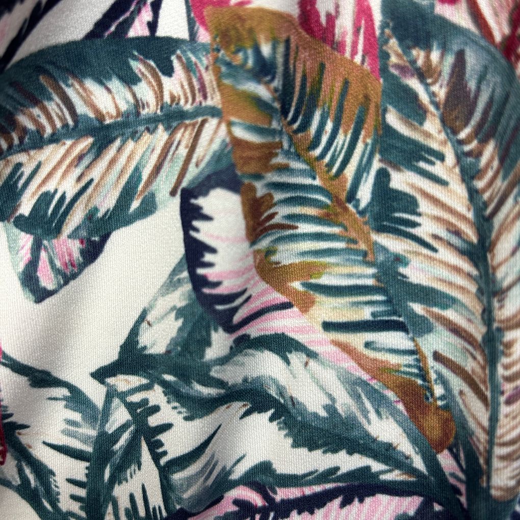 Diana Ferrari White Tropical Print Dress - Size 16