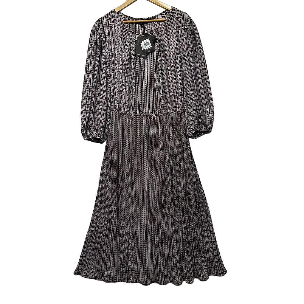 Basque Chocolate Geometric Print Dress - Size 20