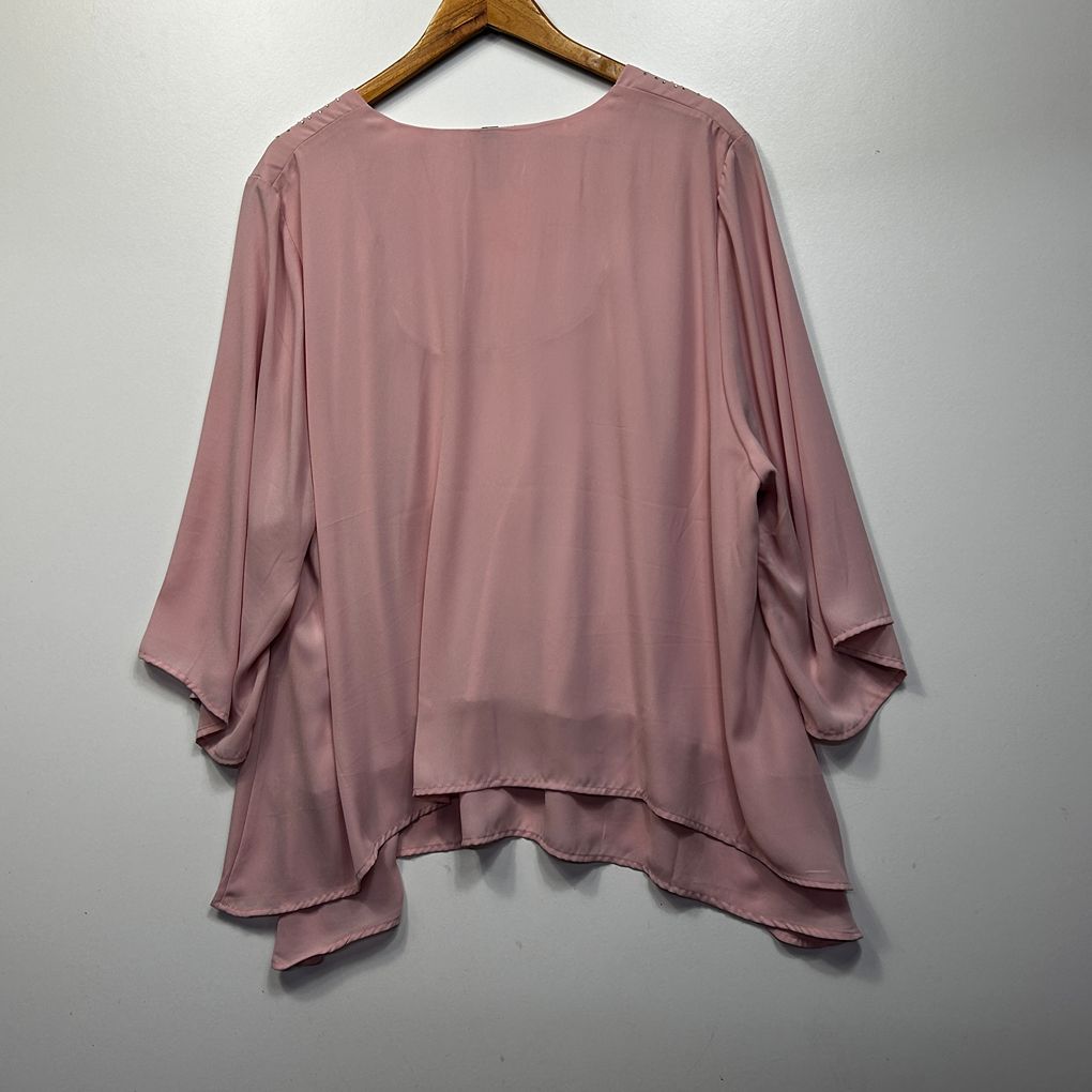 Taking Shape Pink Plus Size Layered Top - Size 24