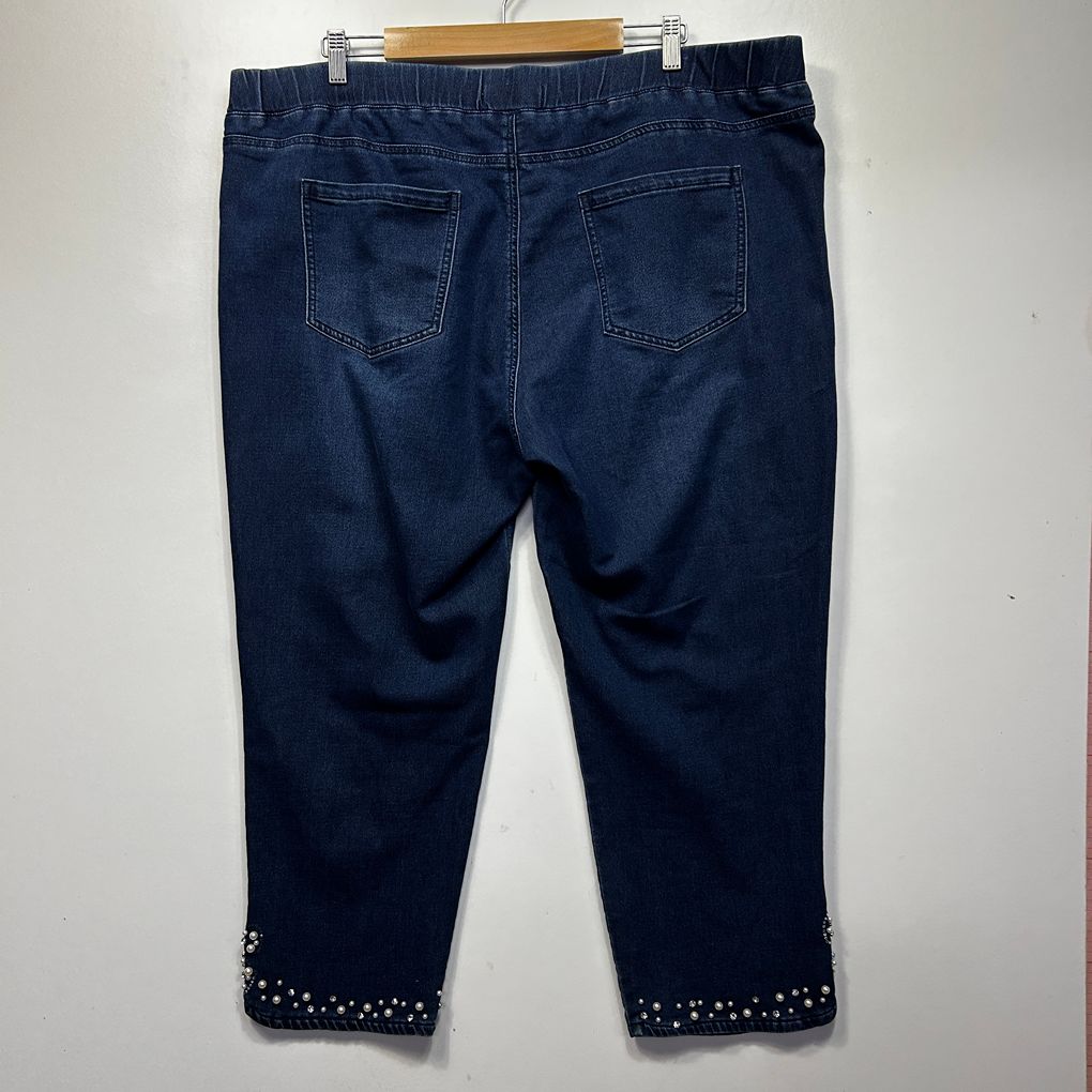 Virtuelle Blue Embellished Jeans - Size 22