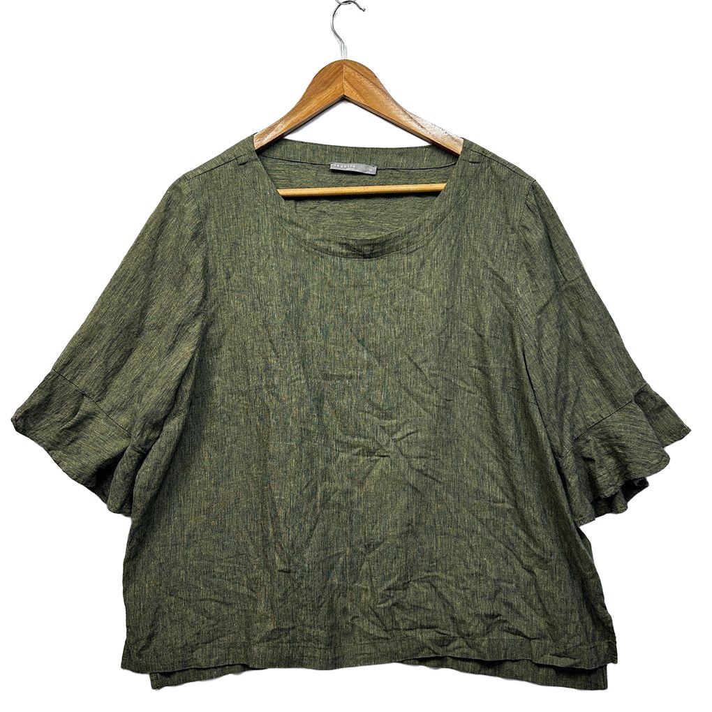 Regatta Khaki Linen Top - Size 16