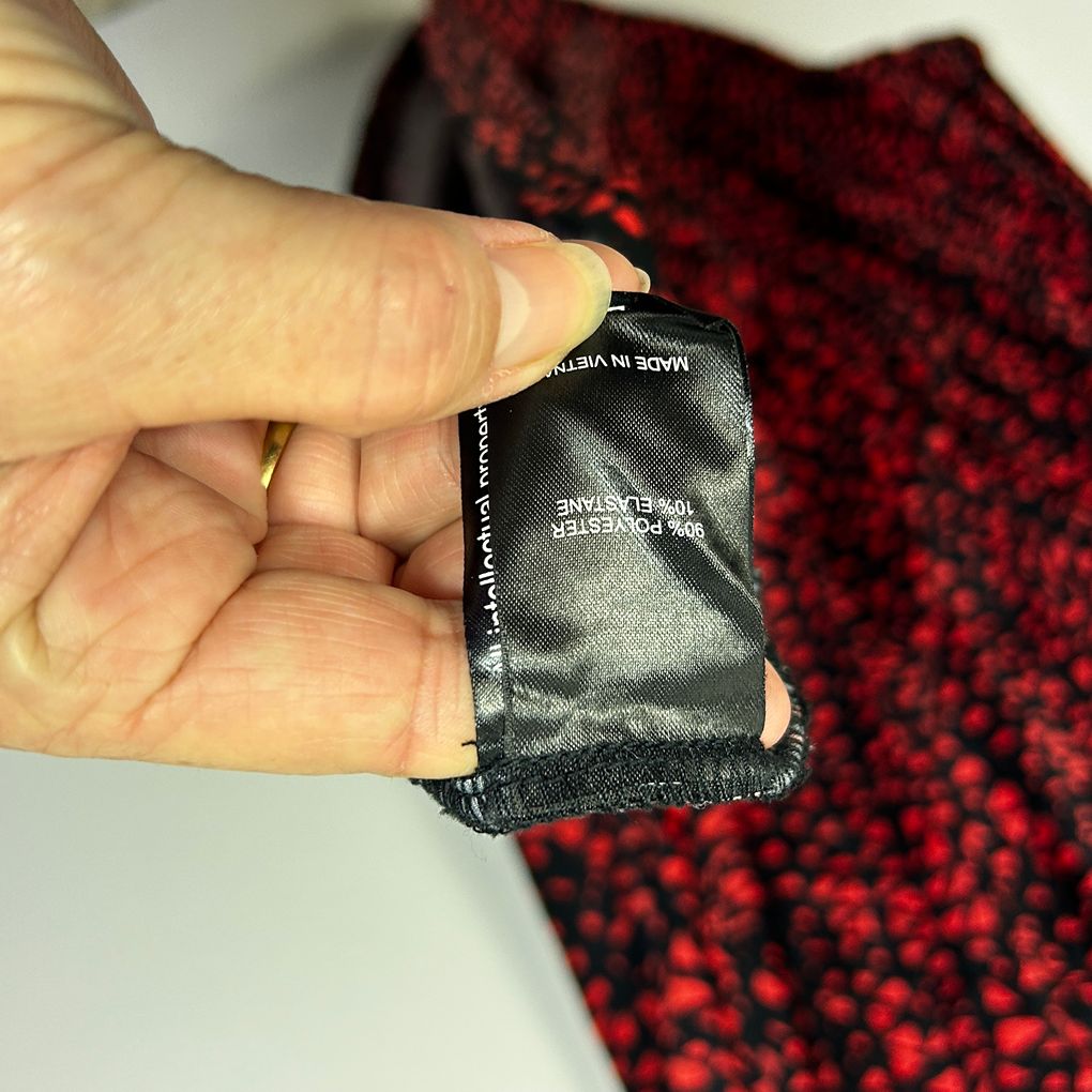 Taking Shape Red and Black Print Dress - Size 16/S