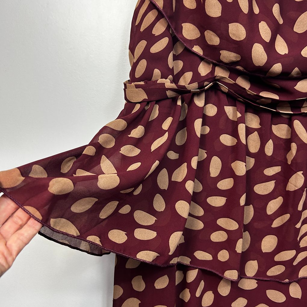 Burgundy Spot Dress - Size 4XL
