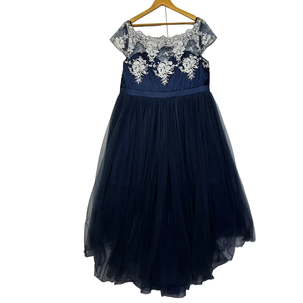 Formal Navy Lace Dress - Size 22