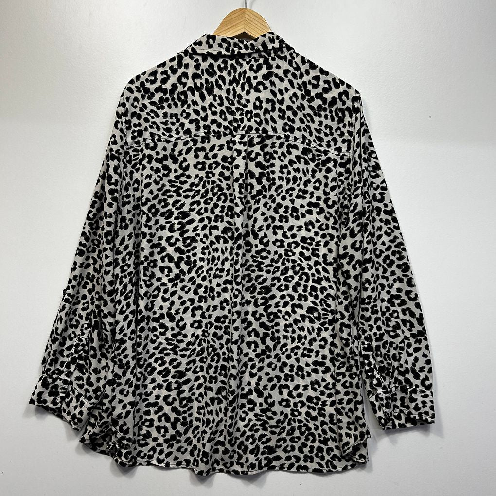 Autograph White Leopard Print Top - Size 18