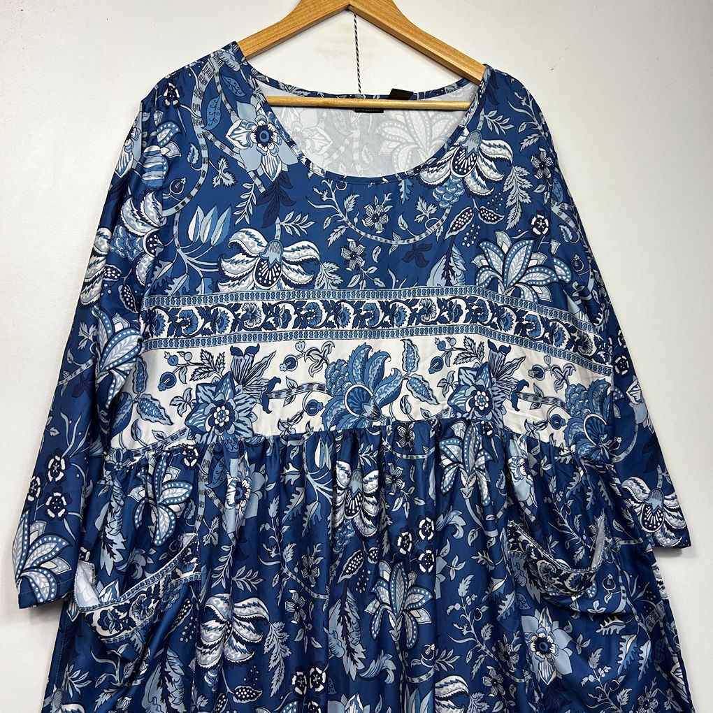 Dale and Waters Blue Plus Size Boho Floral Dress - Size 20/22
