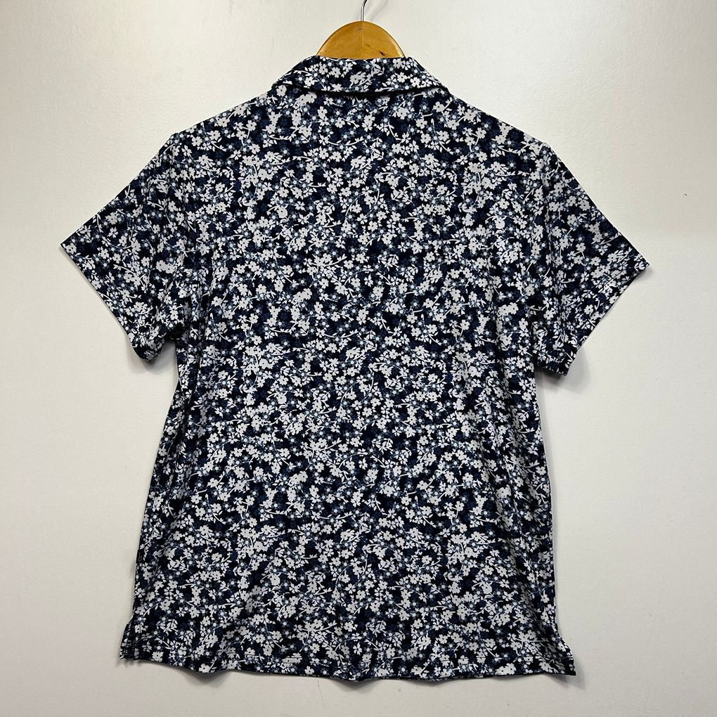 Birdee Sport Navy Floral Polo Golf Top - Size L