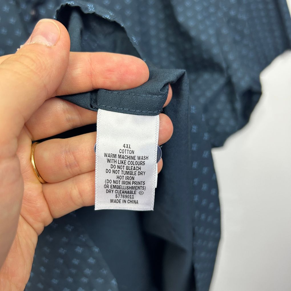 Mr Big Navy Cotton Mens Shirt - Size 4XL
