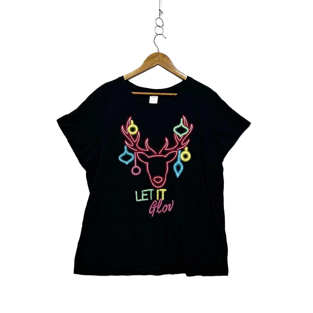 Best & Less Black Plus Size Christmas Cotton Tee - Size 24